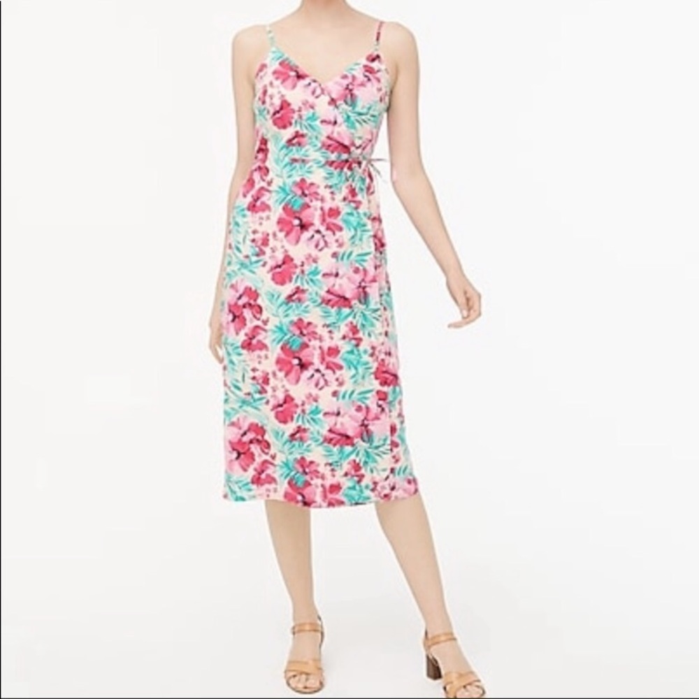 NWOT JCrew Cotton Floral Wrap Dress sz 00